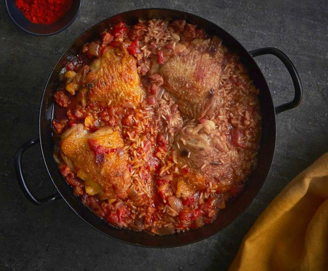 Приготовления Курица, чоризо и рисовая выпечка фото рецепта Фото рецепт Курица, чоризо и рисовая выпечка как приготовить